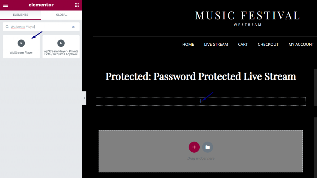password protected live streaming