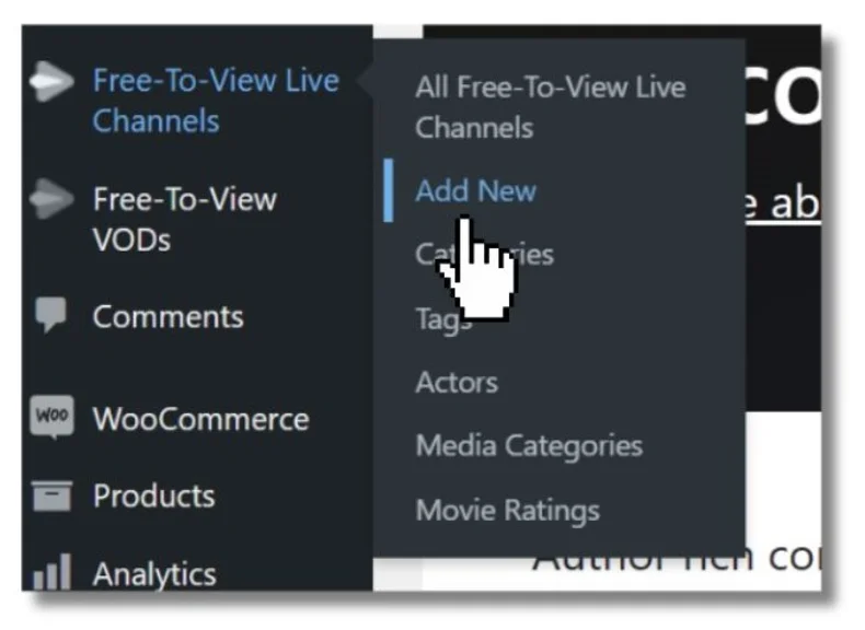 Screenshot of WpStream how to create a new live stream