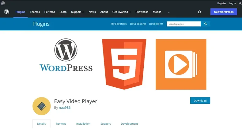 Easy Video Player download page