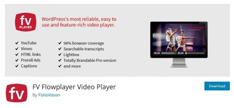 FV Flowplayer Video Player download page
